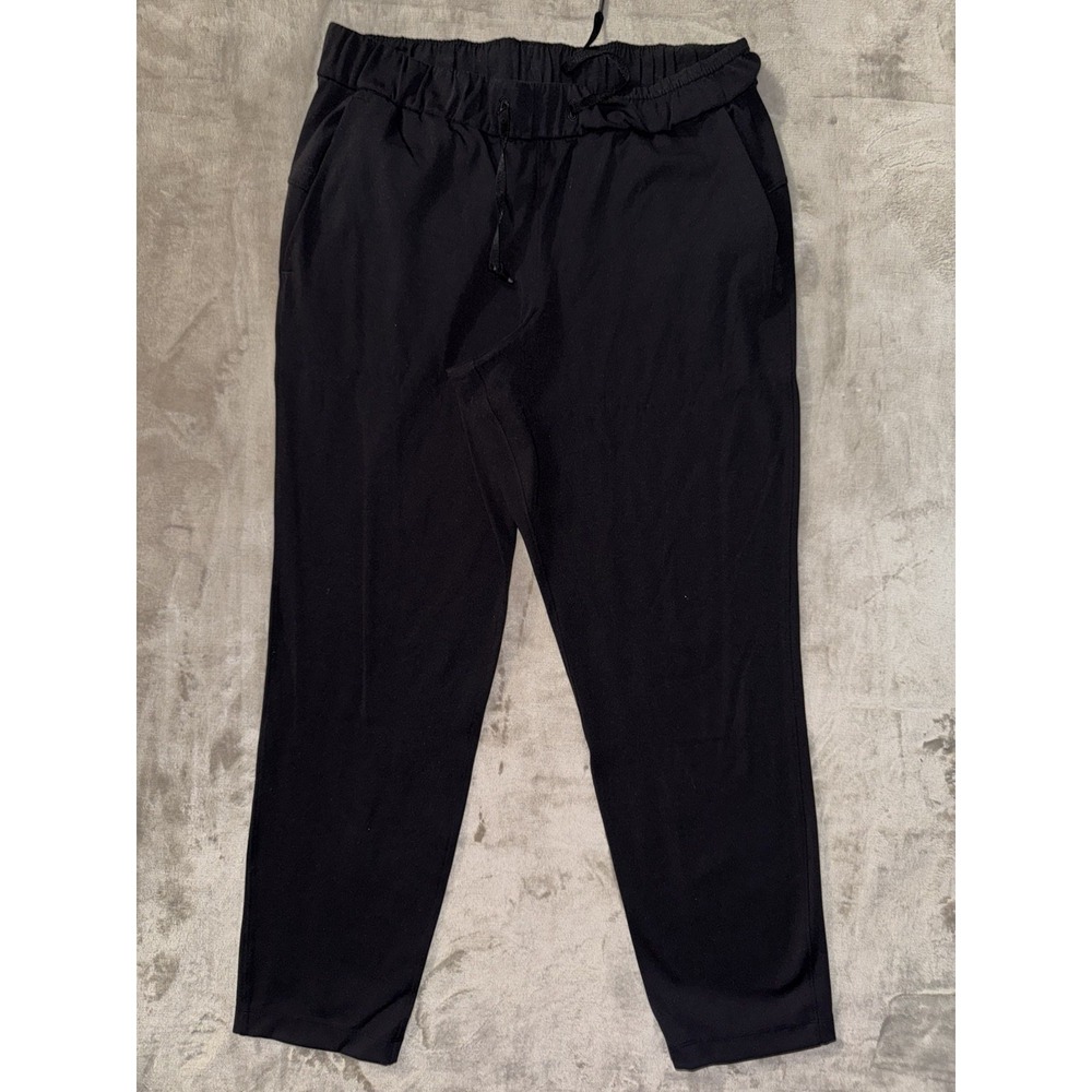 Lululemon Women's On The Fly Pants Black Mid Rise Travel Casual Size 8